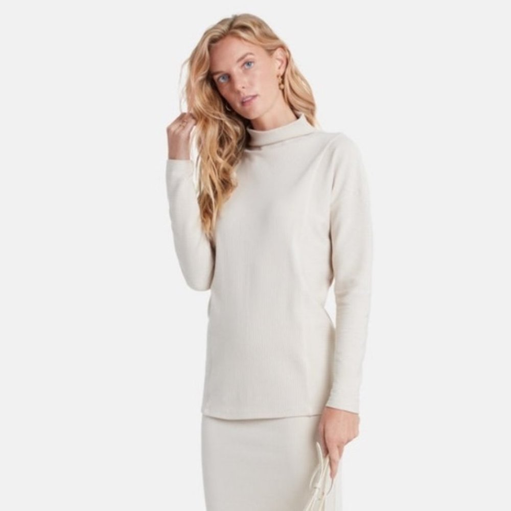 LETT Palma Mock Neck Top - NWT, size medium